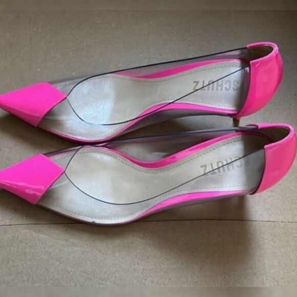 Schutz Cendi Pink and Lucite High Heel Pump size 5.5 - Picture 6 of 10